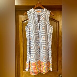 Oliphant Geometric Blue and White Dress